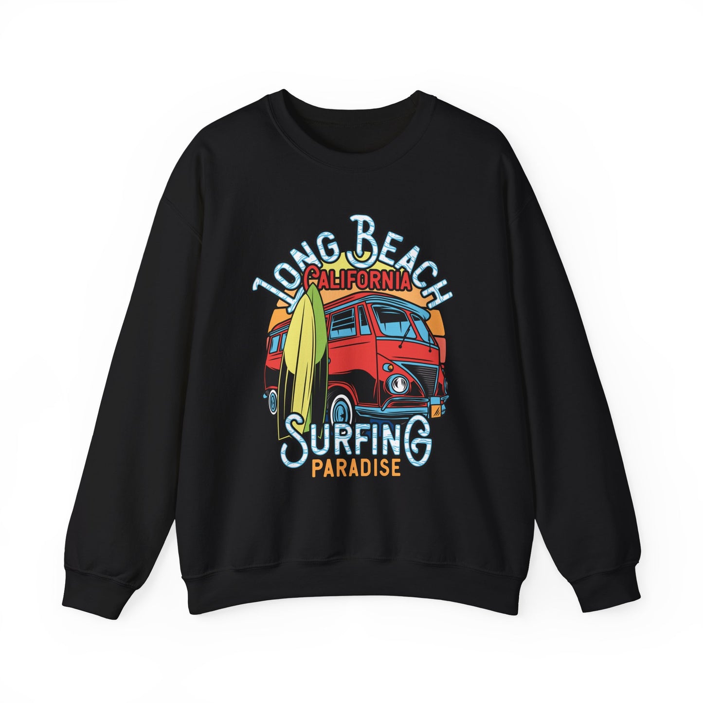 Long Beach CA Surfing Crewneck Sweater