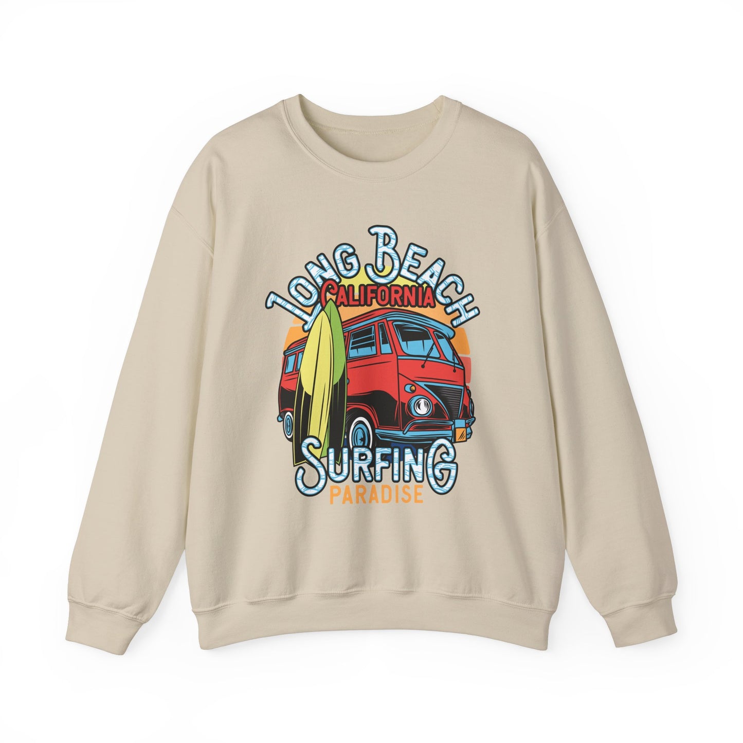 Long Beach CA Surfing Crewneck Sweater