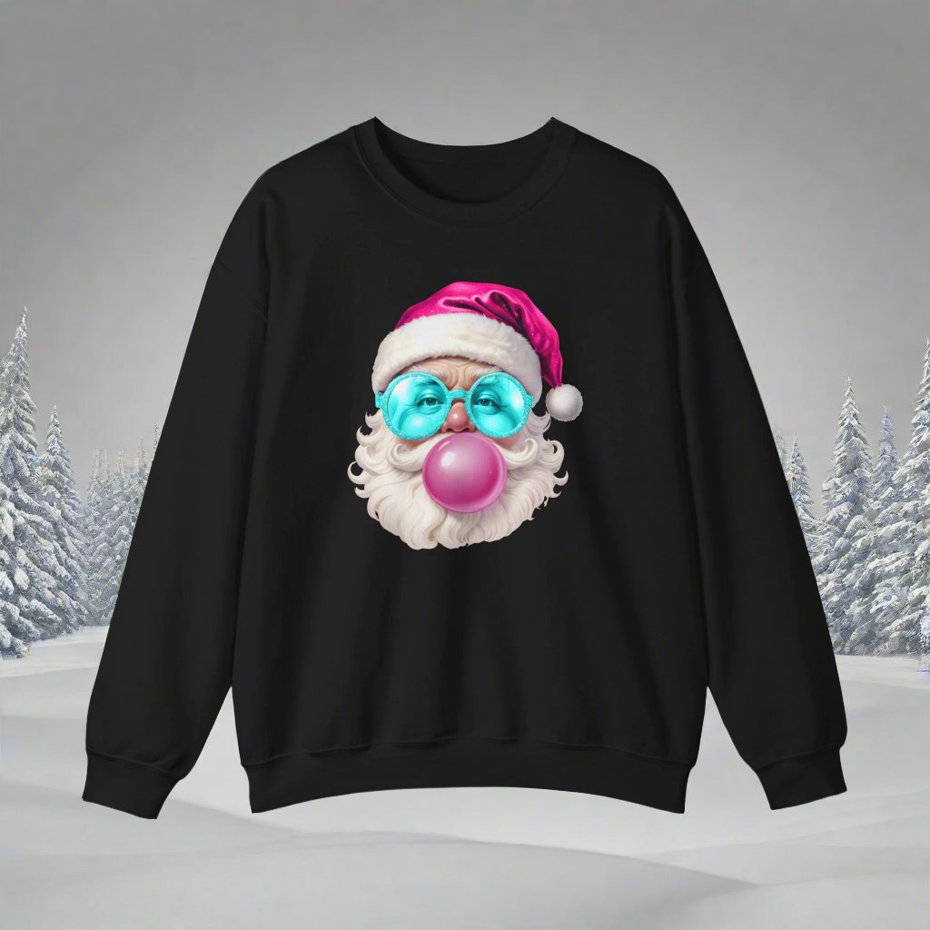 Santa Clause Blowing Bubble Crewneck Sweatshirt