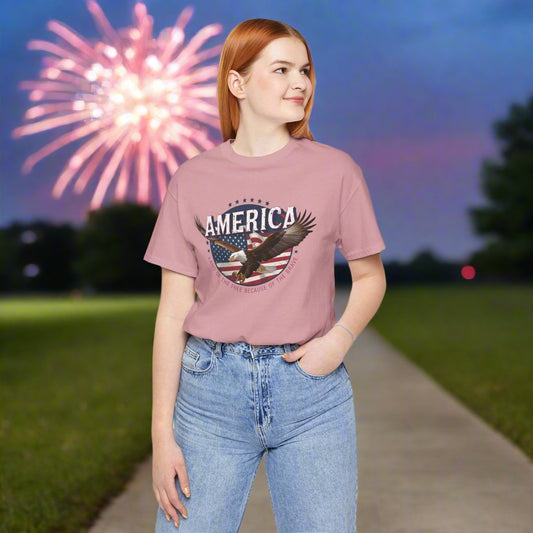 America Land of the Free Graphic T Shirt