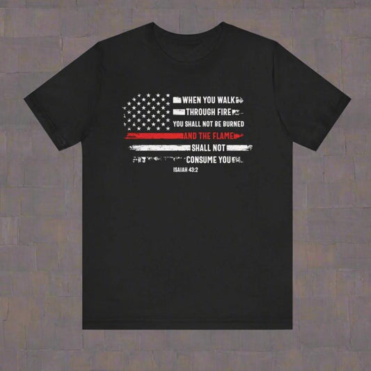 American Flag ISAIAH 43:2 T Shirt