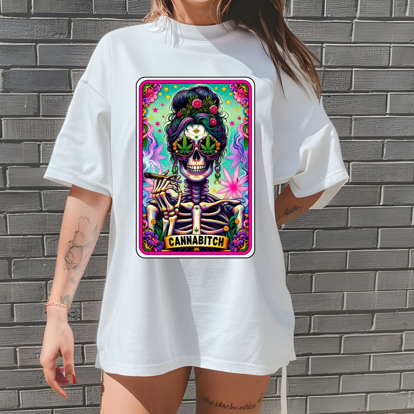 Canna Bitch T shirt Tarot Card