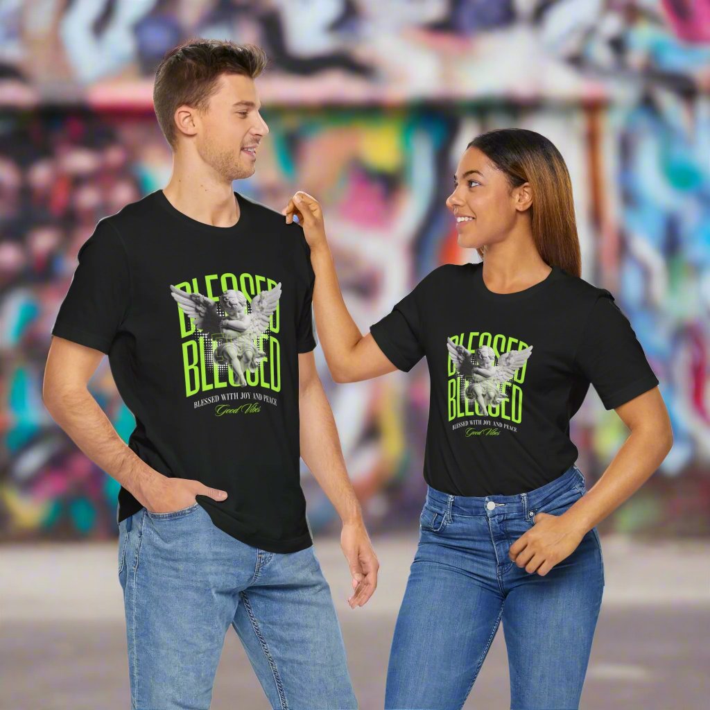Street Wear Blessed graphic T Shirt