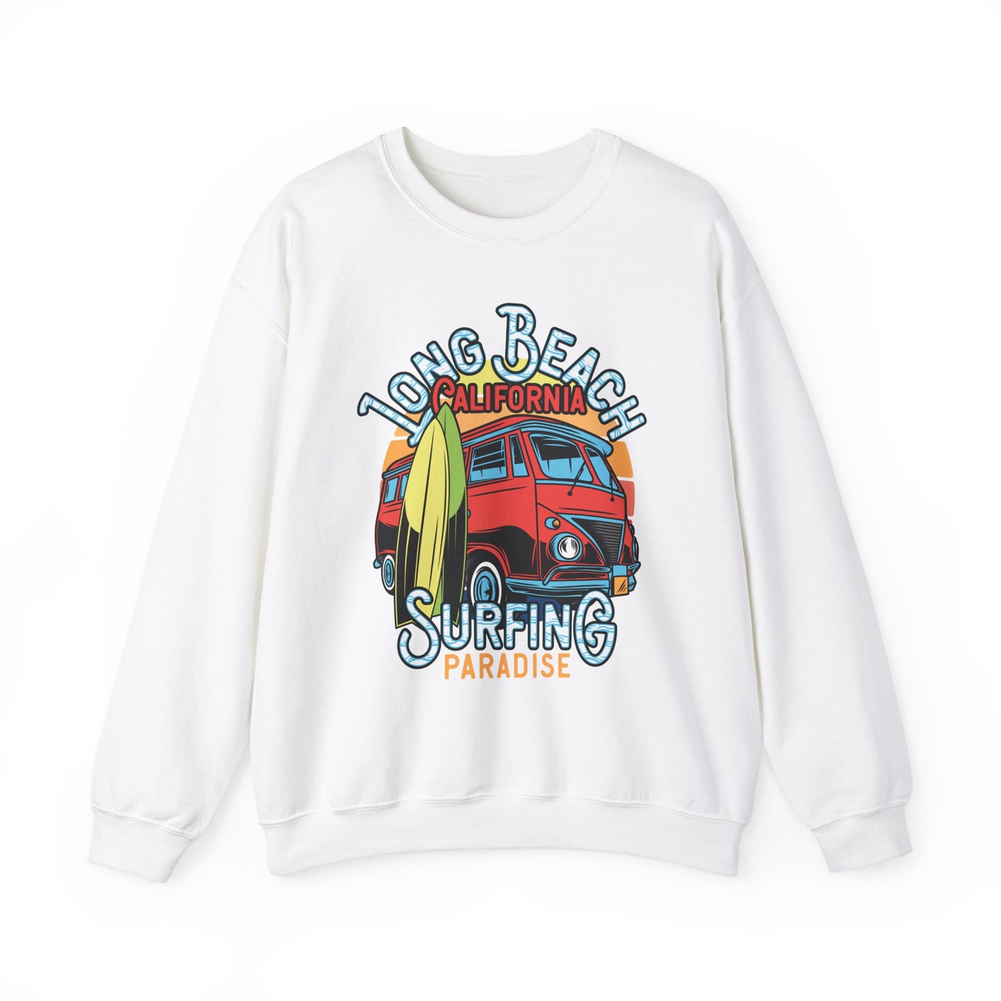 Long Beach CA Surfing Crewneck Sweater