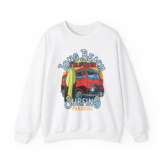 Long Beach CA Surfing Crewneck Sweater