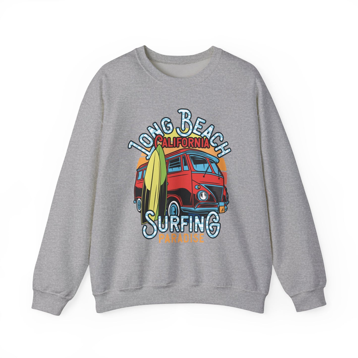 Long Beach CA Surfing Crewneck Sweater