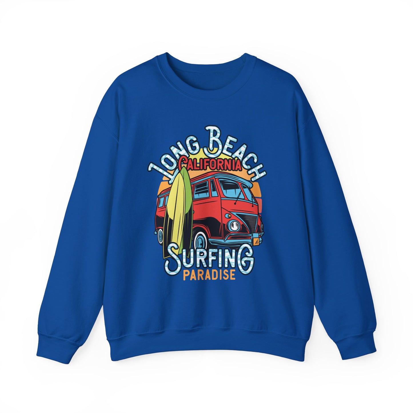 Long Beach CA Surfing Crewneck Sweater