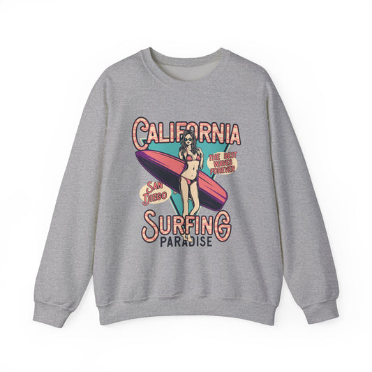 California Surfing Crewneck Sweater