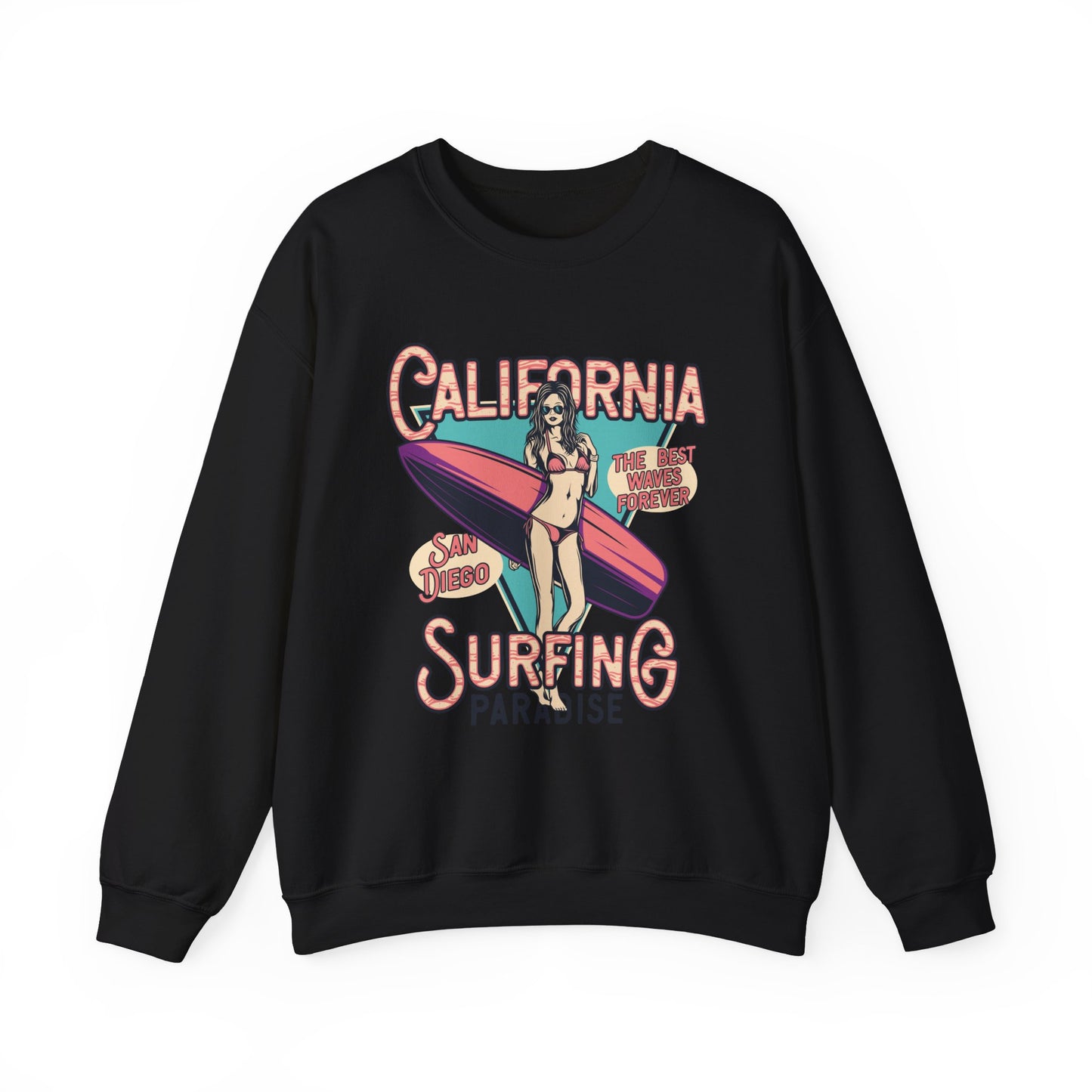 California Surfing Crewneck Sweater