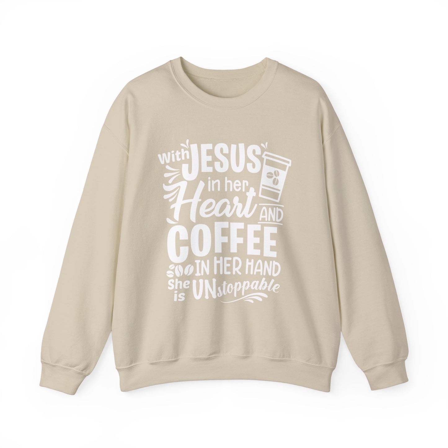 With Jesus and Coffee Crewneck Sweatshirt