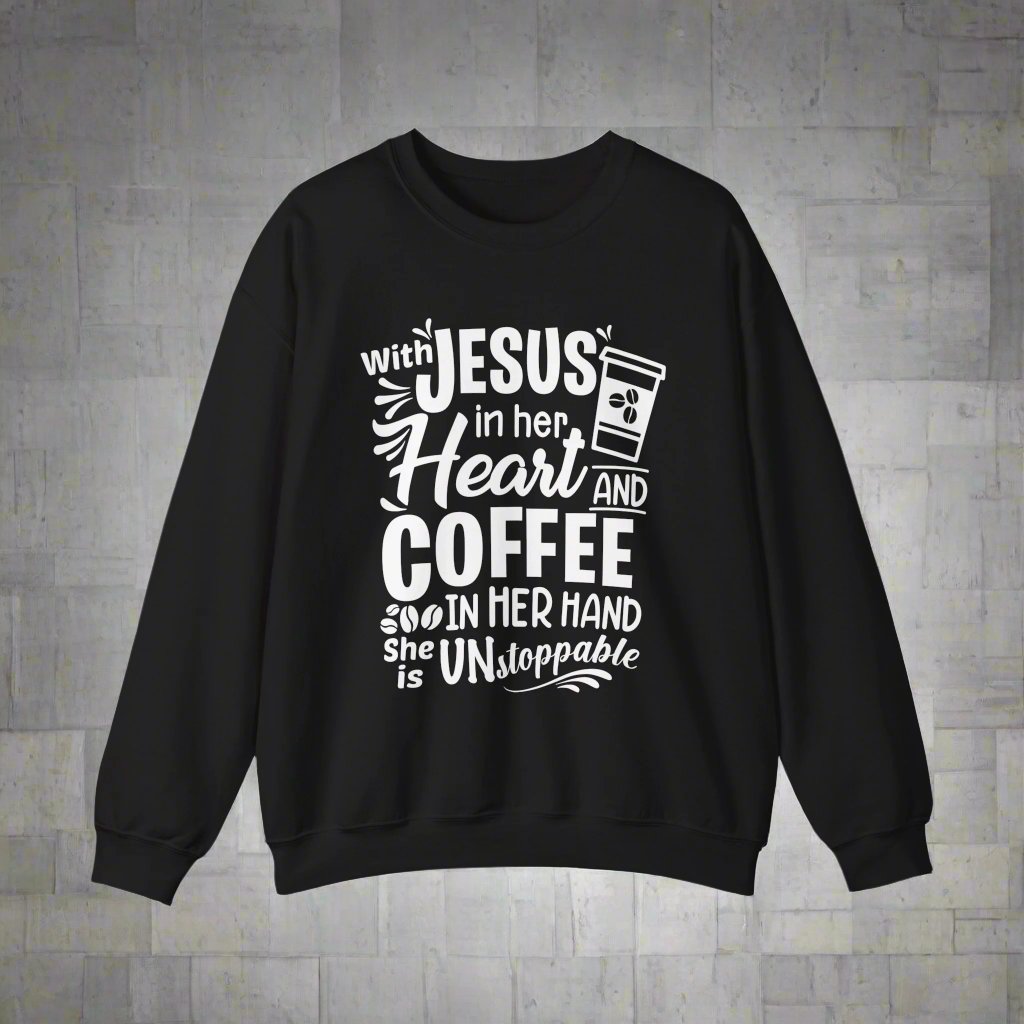 With Jesus and Coffee Crewneck Sweatshirt