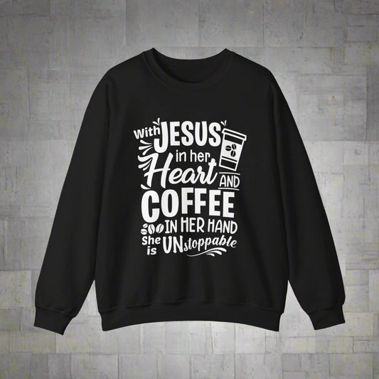 With Jesus and Coffee Crewneck Sweatshirt