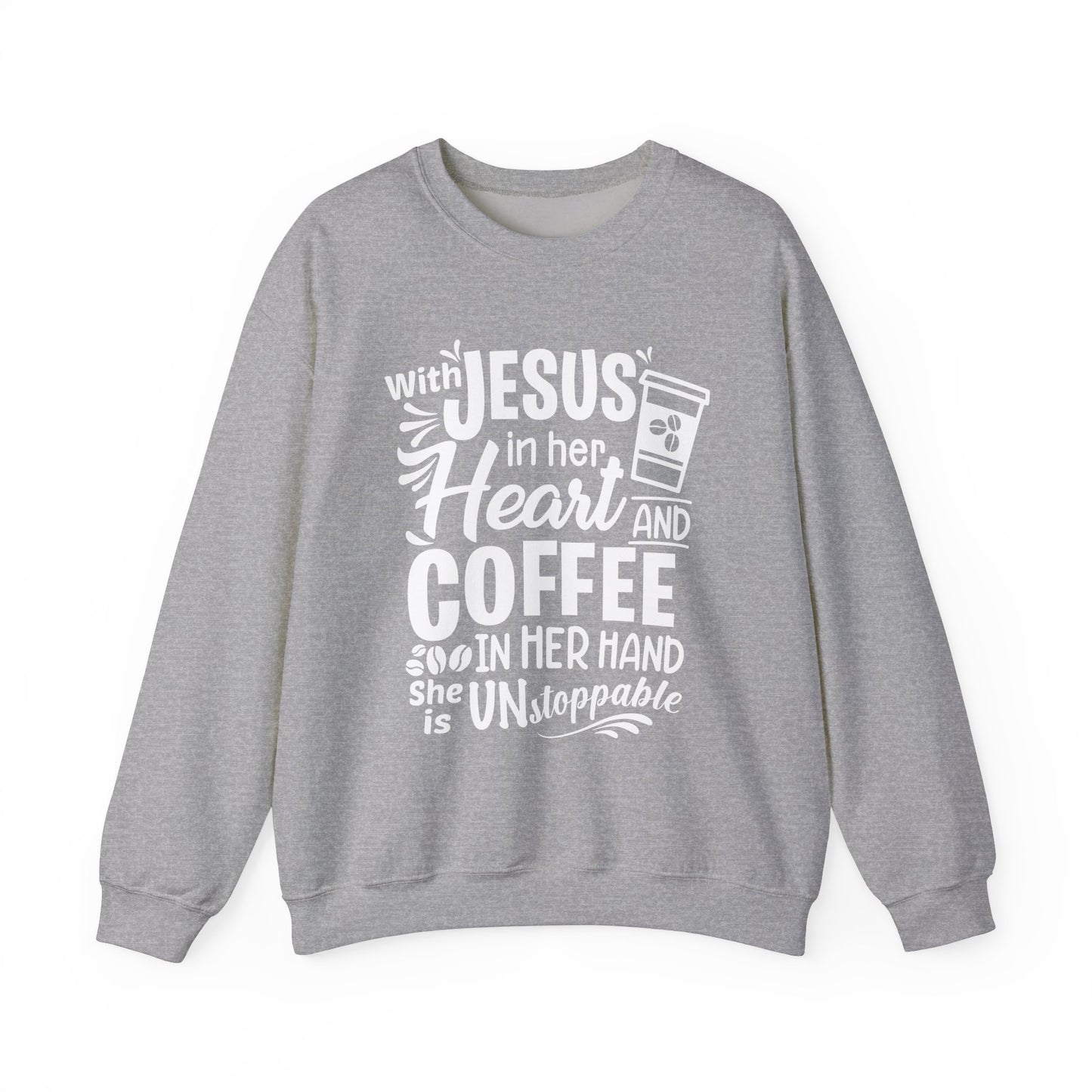 With Jesus and Coffee Crewneck Sweatshirt