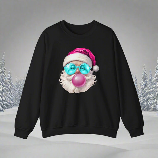 Santa Clause Blowing Bubble Crewneck Sweatshirt