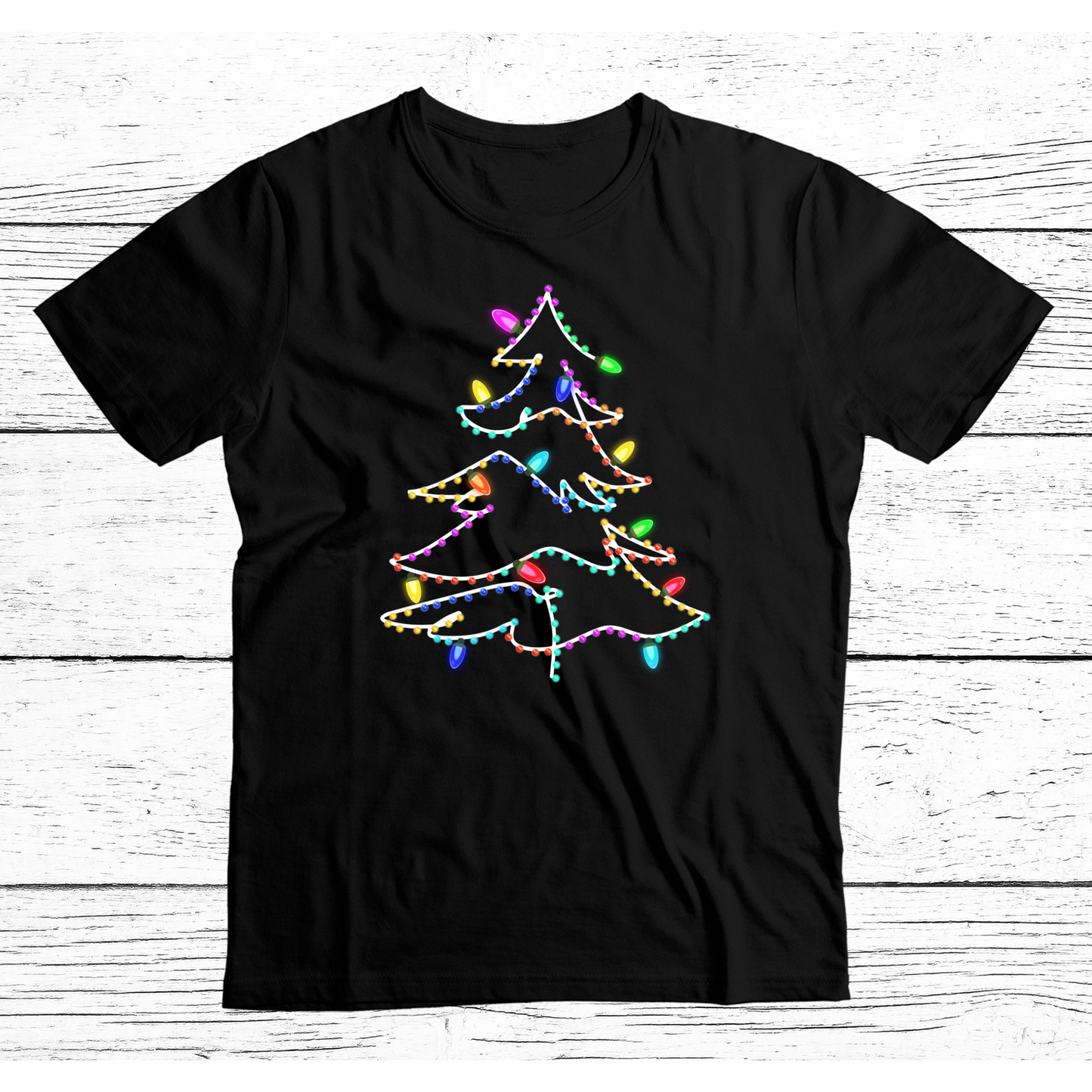 Neon Christmas Tree Holiday T Shirt