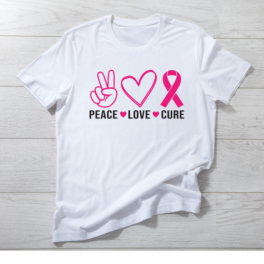 Cancer Peace Love & Cure T Shirt