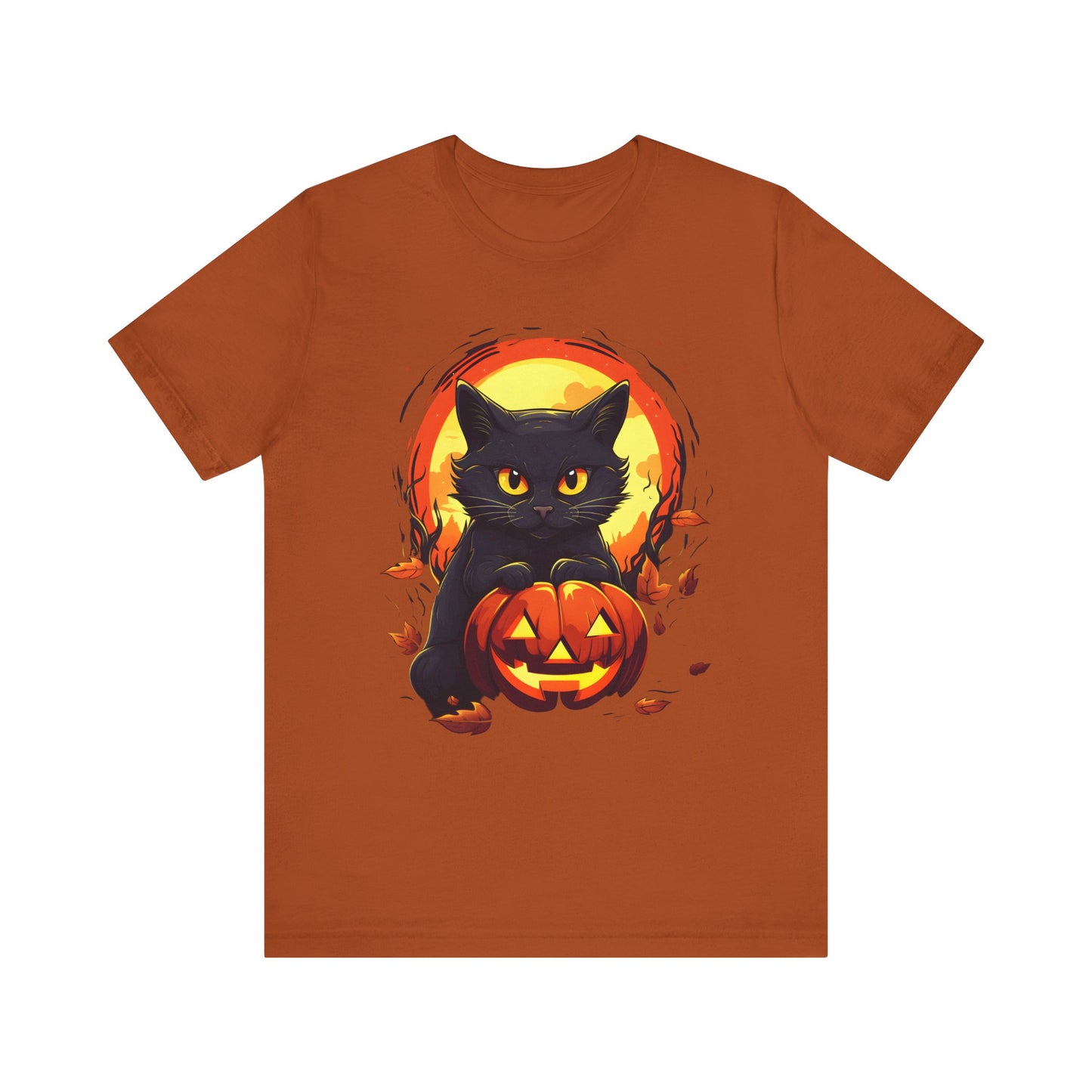 Halloween Cat and pumpkin T Shirt
