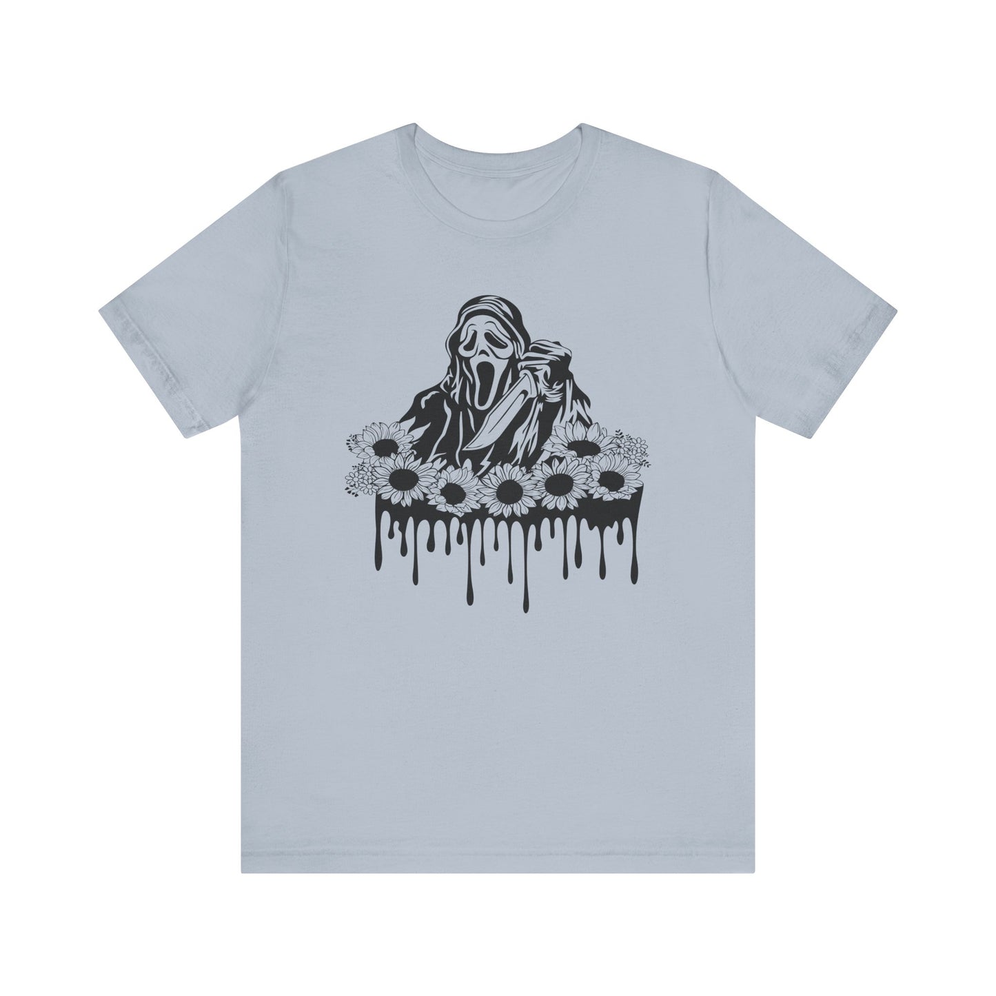 Halloween Ghost Face Sunflowers T Shirt