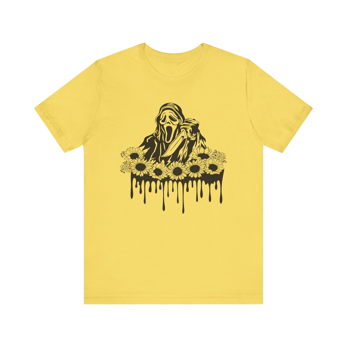 Halloween Ghost Face Sunflowers T Shirt