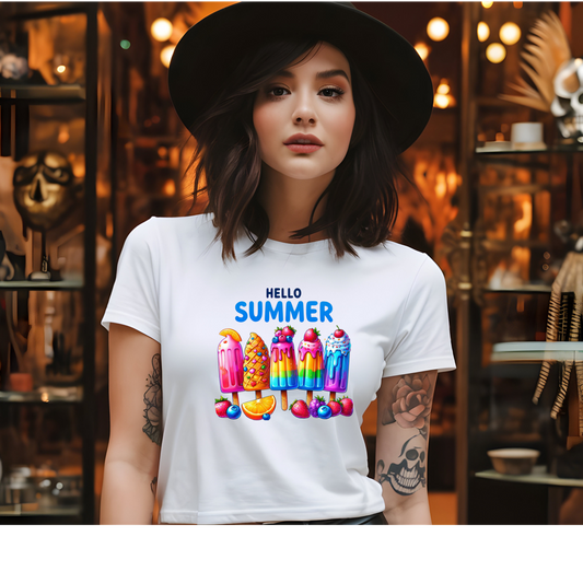 Hello Summer Graphic T Shirt