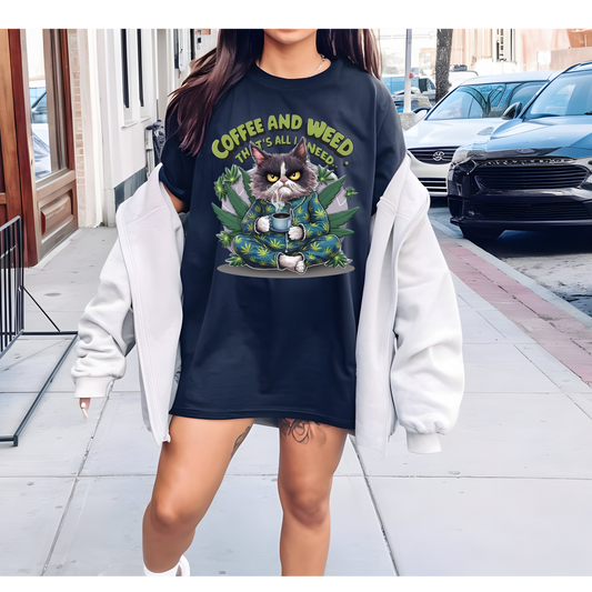 Coffee and Weed Graphic T Shirt